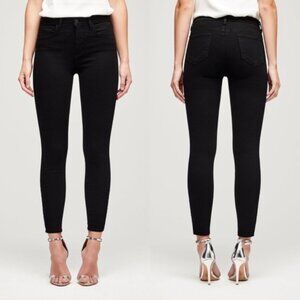 L'Agence Margot‎ Velvet Mid-Rise  Skinny Jean in Black Women Size 29